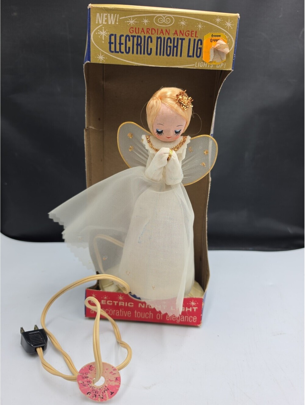 Vintage 1950s TMCO Guardian Angel Electric Night Light Praying Angel Lamp Tested